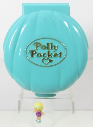 1989 Vintage Polly Pocket Beach Party Compact Only Plus 1 Doll Bluebird