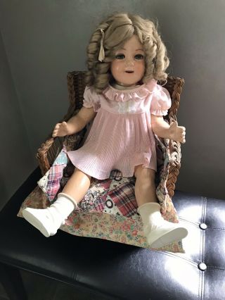 Shirley Temple Composition Doll Ideal 25 " Flirty Eyes Vintage 1930 