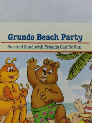 Vintage Teddy Ruxpin - Grundo Beach Party - Book and Tape 1992 4