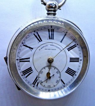 A Good Antique Silver Pocket Watch By Samuel Of Manchester Circa 1900