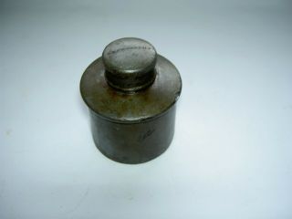 Antique Pewter Oil Bottle By Hawksley Powder Flask