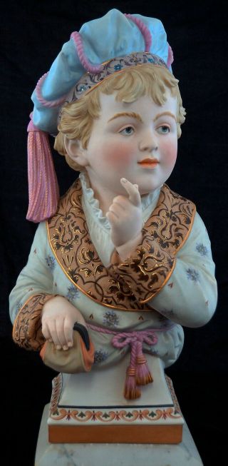 Bisque Gazing Child With Purse Early To Pre 1900 Continental