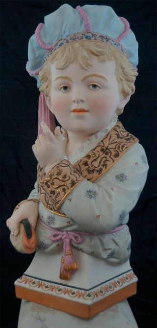 Bisque gazing child with purse early to pre 1900 continental 7