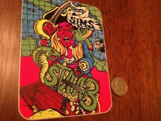 Vtg Sims Kevin Staab Pirate Treasure Skateboard Old School Nos Skate Sticker
