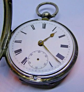 Antique 1901 The Lancashire Watch Co Ltd Silver Key Operated Pocket Watch Ref 20 5