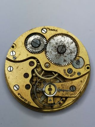 Antique Pocket Watch Movement - B&co Baume For Spares