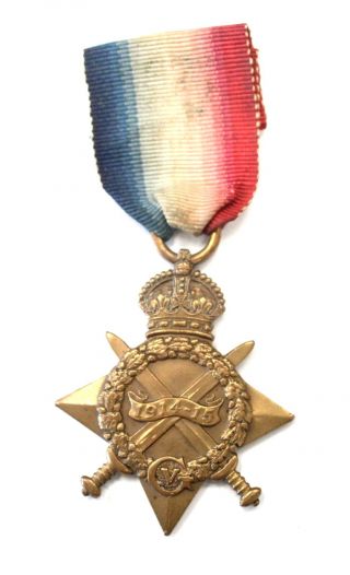 Antique World War I 1914 - 15 Mons Star Medal Issued W/ Ribbon - Y96