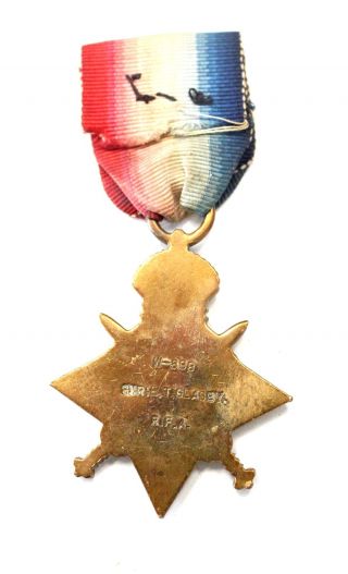 Antique WORLD WAR I 1914 - 15 Mons Star Medal Issued w/ Ribbon - Y96 2