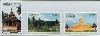 Laos Stamp 1998 Antique Lao; Vat That Luang Rare 3v Mnh