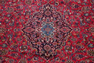 Vintage Traditional Floral RED Kashmar Oriental Area Rug Hand - Knotted WOOL 10x13 4