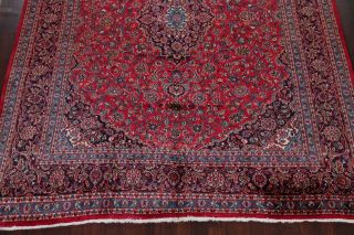 Vintage Traditional Floral RED Kashmar Oriental Area Rug Hand - Knotted WOOL 10x13 5