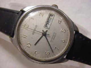 Vintage Large Antique Art Deco Benrus Automatic Mens Watch
