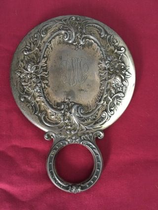 Antique Sterling Silver Vanity Hand Held Mirror Hallmarks