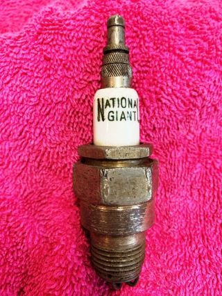Vintage Antique National Giant Spark Plug,  Model T Ford Hit & Miss Gas Engine,