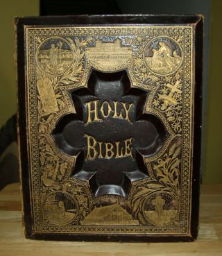 Antique Family Holy Bible Salesman Sampler C1880