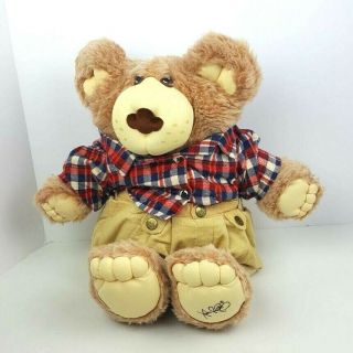 Furskins Teddy Bear Plush Stuffed Animal Xavier Roberts 22 " Plaid Shorts Vintage