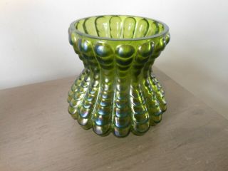 Antique Art Nouveau Loetz / Kralik Green Iridescent Vase