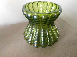 Antique Art Nouveau Loetz / Kralik Green Iridescent Vase 2