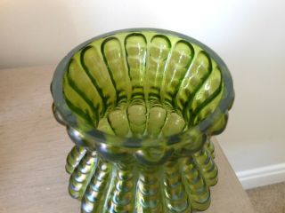 Antique Art Nouveau Loetz / Kralik Green Iridescent Vase 5
