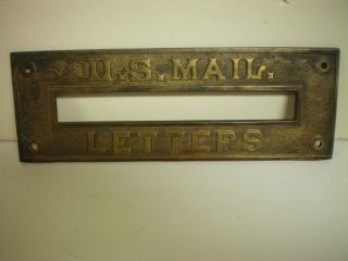 Antique Brass Post Office Slot From A Sadler Post Office Window 1900
