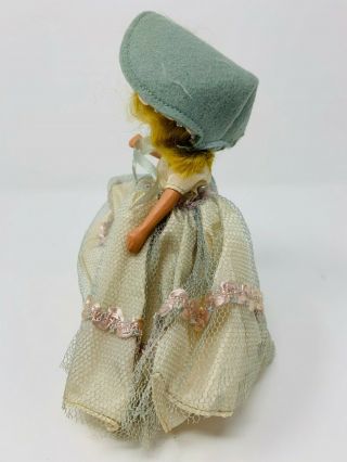 Vintage Bisque Nancy Ann Storybook Doll - Blond - Formal Dress and feathered hat 3