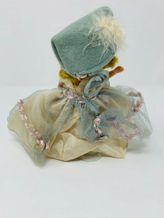 Vintage Bisque Nancy Ann Storybook Doll - Blond - Formal Dress and feathered hat 4