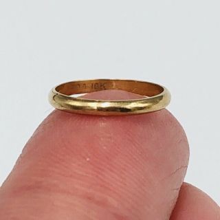 Antique Victorian 10k Yellow Gold Baby Child Ring Band Signed Bda Size 0