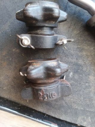 1 Vintage Antique Olympic Barbell Collars 2.  5 Kg With Springs In Bolt