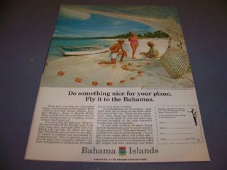 Vintage.  Bahama Islands Tourist Ad " Couple ".  Sales Ads.  Rare (310m)