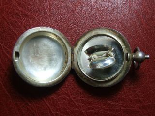 Antique Vintage Silver Make Up Powder Pocket Box