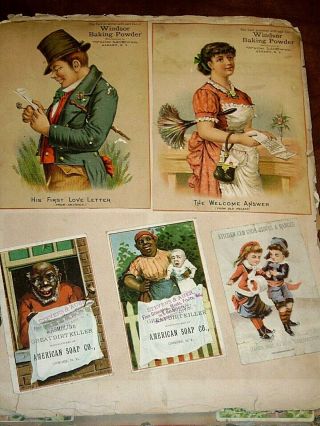Antique Victorian Scrapbook Album Trade Cards Calling Cards Die Cuts Greeting 2