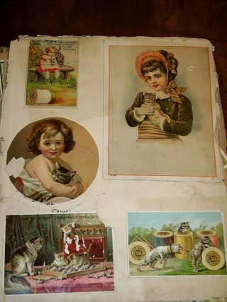 Antique Victorian Scrapbook Album Trade Cards Calling Cards Die Cuts Greeting 3