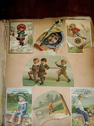 Antique Victorian Scrapbook Album Trade Cards Calling Cards Die Cuts Greeting 4