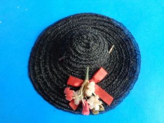 Vintage Doll Hat For Ginny,  Wendy,  Cissette - Black Horsehair
