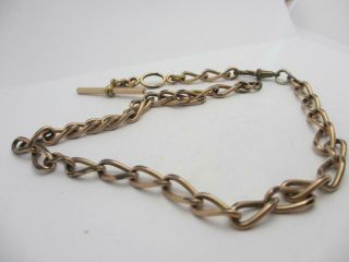 Antique Victorian 9ct Rolled Gold Double Albert Watch Chain 47cm Spares K172