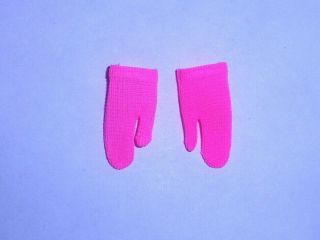 Vintage Barbie Francie Floating In Fab City Short Hot Pink Gloves