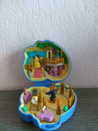 Vintage Polly Pocket Compact Playcase - Disney Beauty And The Beast 1995
