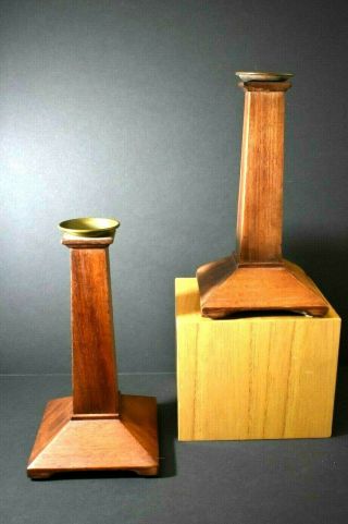 Pair Arts And Crafts Mission Style Candle Holders