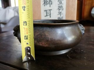 Philip’s 17miles Old Estate 1784g Ming Bronze Incense Burner Marked Asian China 11