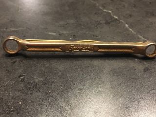 Vintage Snap - On Tools Gold Tone Box Wrench Tie Clasp Money Clip Advertising Gc
