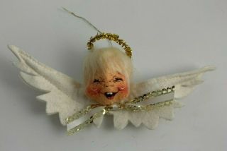 Vintage Annalee Doll 1986 Christmas Angel Head Halo Wings Tree Ornament