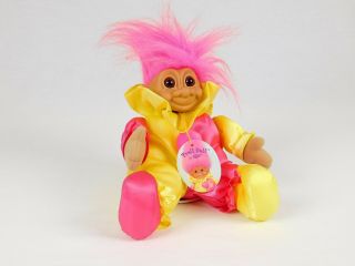Russ Troll Clown/jester Plush Pink Hair 11 "