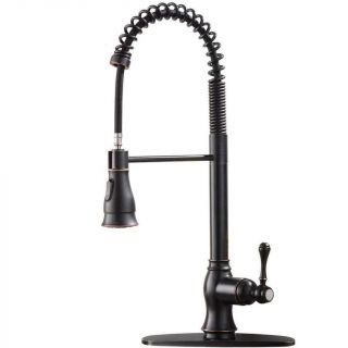 Shaco Antique Spring Single Handle Pull Down Sprayer Oil Rubbed Bronze Kitchen F