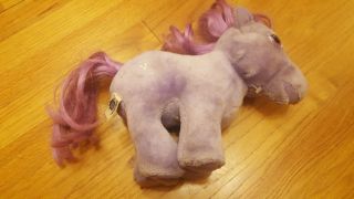 Vintage Hasbro Softies My Little Pony Blossom Purple Stuffed Animal Plush Horse