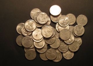 1943 - S Au Unc Roll Of Lincoln Wheat Cents Antique Steel Pennies (blemishes)