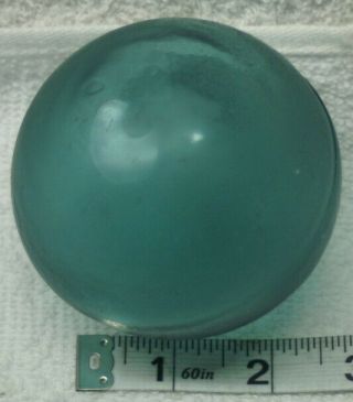 Authentic Japanese Glass Fishing Float Blue/green Marked,  3 1/2 " So890