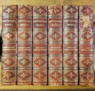Rare Antique Complete Nathaniel Hawthorne Book Set • 1st Ed Classic Books