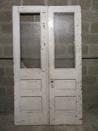 Antique Chestnut Double Entrance French Doors 48 X 83 Architectural Salvage