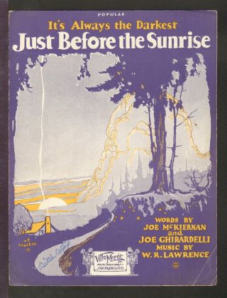 Just Before The Sunrise 1925 San Francisco Ca Vintage Sheet Music Q21