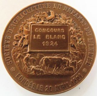 ANTIQUE FRENCH BRONZE HORSE MEDAL by BLONDELET 40mm 2